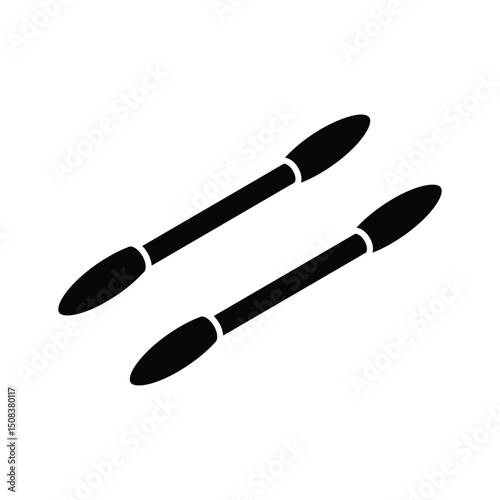 A modern isometric icon of cotton swabs in container