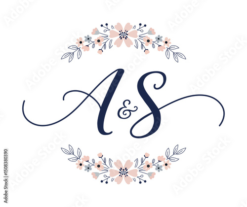 AS initial wedding logo monogram