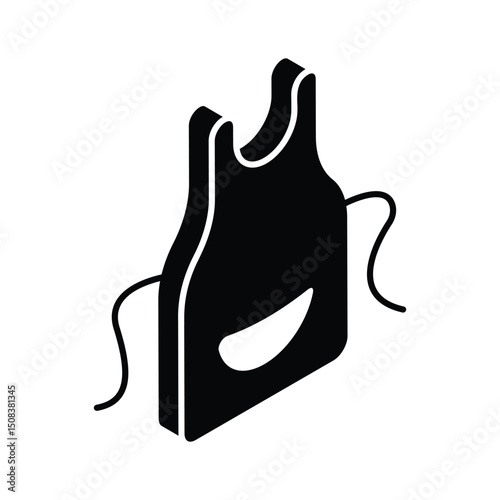 An editable isometric icon representing a kitchen apron