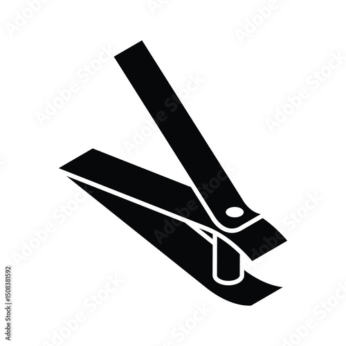 A visually appealing isometric icon of metal nail clipper