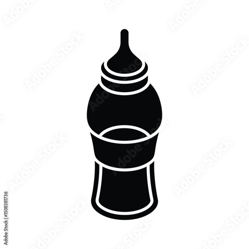 Trendy isometric icon of baby feeder bottle with nipple