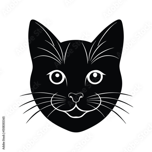 british shorthair cat head icon silhouette on whit (1).eps