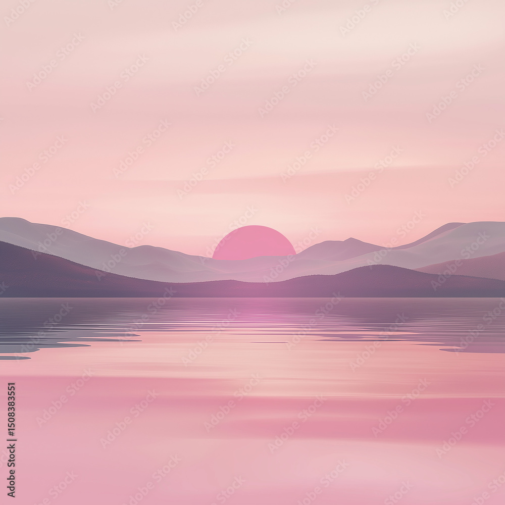 Fototapeta premium sunset over the lake