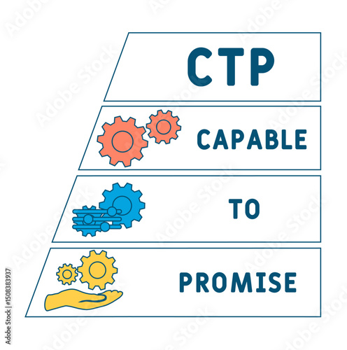 CTP - Capable to Promise acronym. business concept background. vector illustration concept with keywords and icons. lettering illustration with icons for web banner, flyer, landing