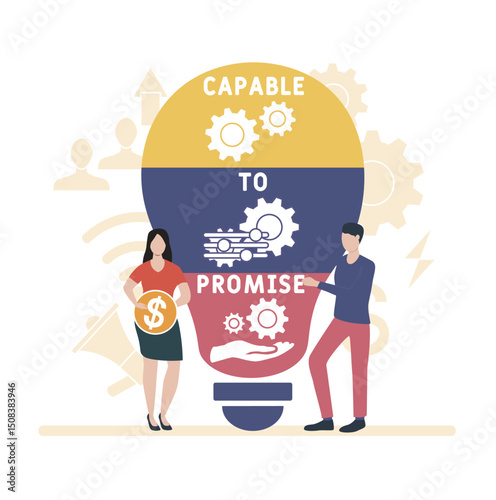 CTP - Capable to Promise acronym. business concept background. vector illustration concept with keywords and icons. lettering illustration with icons for web banner, flyer, landing