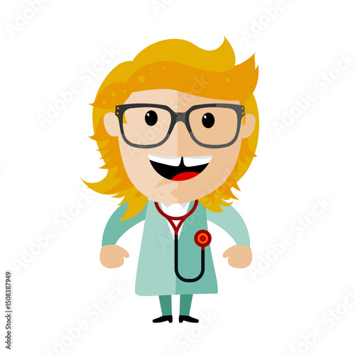 cute smiling female doctor – vector illustration