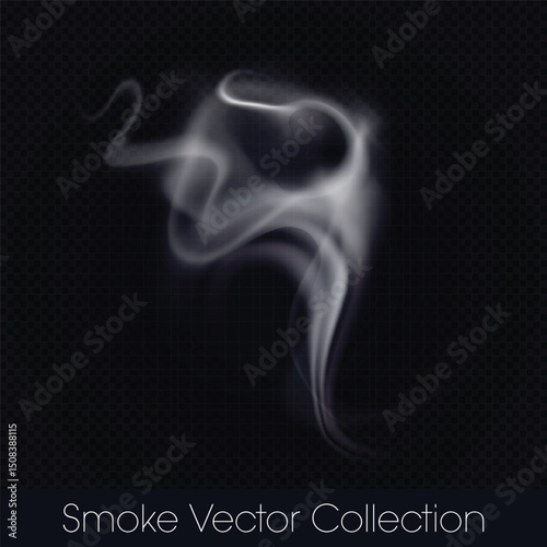 Smoke, smoke of e-cig, mist, fog, gas and Steam isolated Vector (EPS) Illustration on transparent background