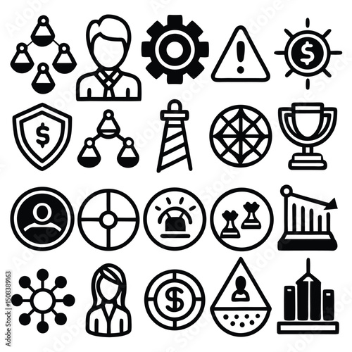 Business and finance icons set. Vector illustration of business and finance icons.