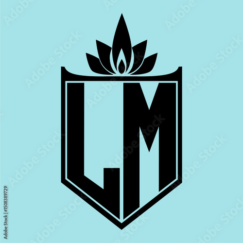 LM Logo with Elegant Crown Symbol and Shield
