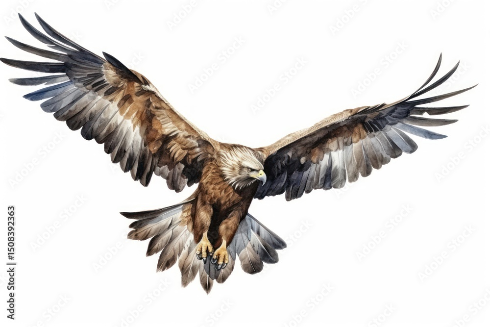 Fototapeta premium Buzzard vulture animal flying.