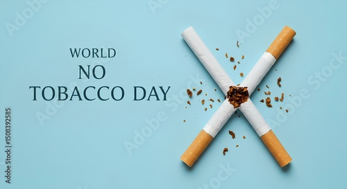 Broken cigarettes symbolize World No Tobacco Day.
 photo