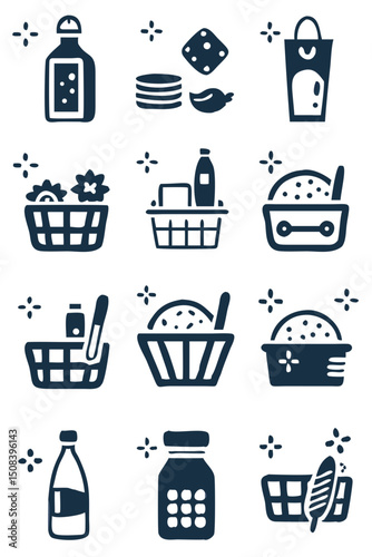 Discovering artisanal goods handcrafted treasures fresh produce and sustainable finds in navy on solid black