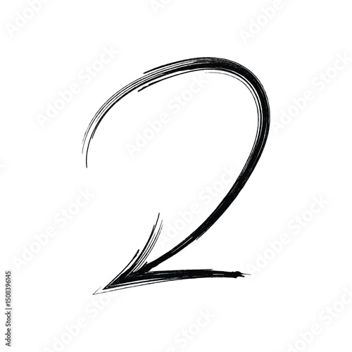 Curved Brushstroke Arrow down