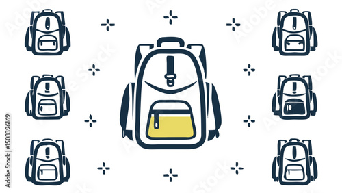 A student gear dream backpacks dance in inky space ready for adventures of learning with flat design vector