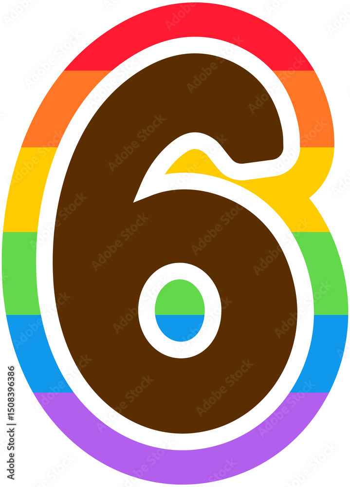 Obraz premium Rainbow Number 6 