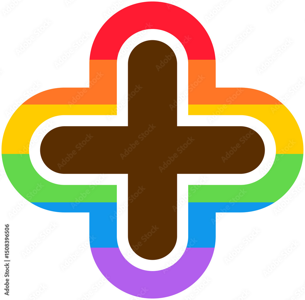 Fototapeta premium Rainbow Plus Symbol Icon +