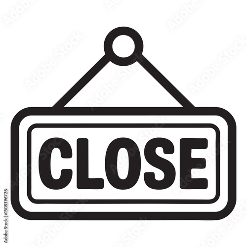 Closed Sign Icon Representing Store Business Exit Retail Shop Unavailable Notification Message Signboard Hanging Board Commercial Display