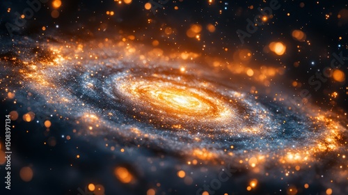 Spiral galaxy in space