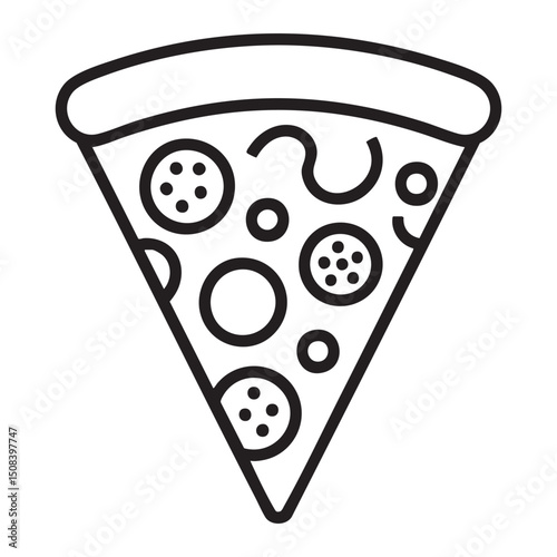Pizza Slice Icon Representing Fast Food Cheese Toppings Crust Snack Italian Delicious Meal Restaurant Takeout Tasty Cuisine Lunch Dinner