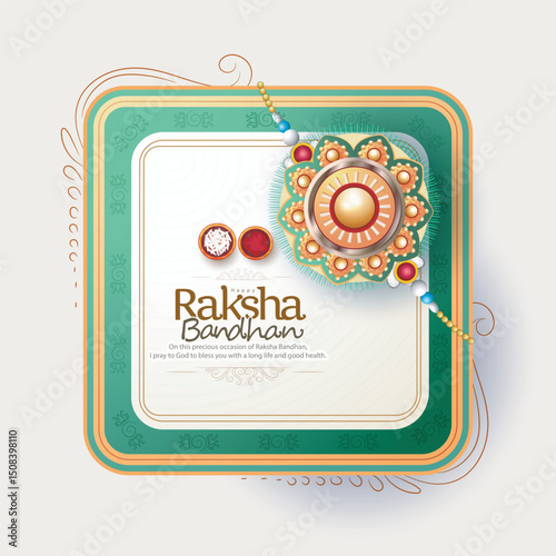 vector illustration of Raksha Bandhan with creative Background
