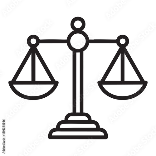 Justice Scale Icon Representing Law Balance Fairness Legal Judgment Equality Court Decision Symbol Authority Ethics Weighing Rights Rule