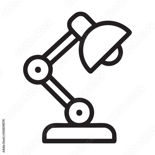 Desk Lamp Icon With Adjustable Arm Representing Light Fixture Workspace Office Study Illumination Modern Design Electric Tool Reading Lamp