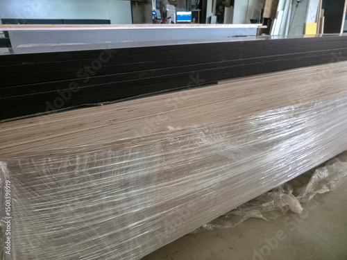 Construction materials prepared for distribution at a warehouse in the afternoon