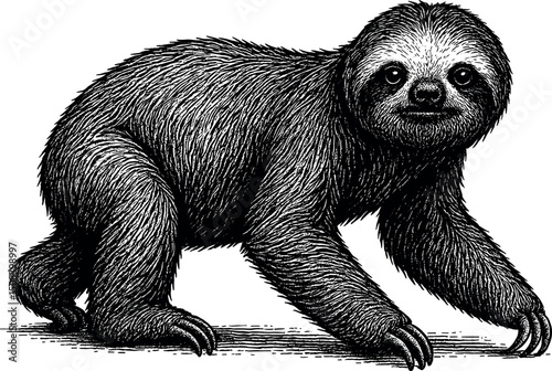 Sloth vector black silhouette print design for T-Shirt