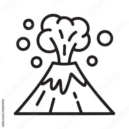 Volcano Eruption Icon With Smoke And Lava Representing Natural Disaster Mountain Explosion Geology Danger Nature Energy Crater Magma Force