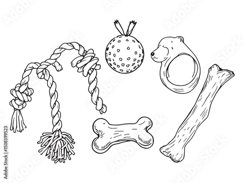 Chew toys line art vector