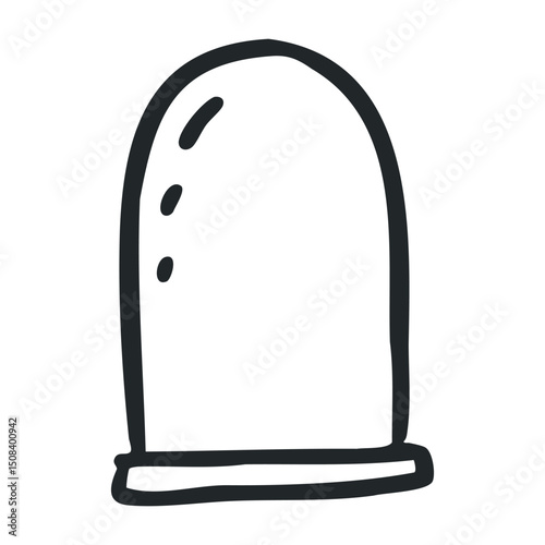 Minimalist illustration of a glass dome or bell jar – stock vector icon in line drawing style