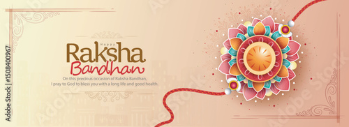 vector illustration of Raksha Bandhan with creative Background
