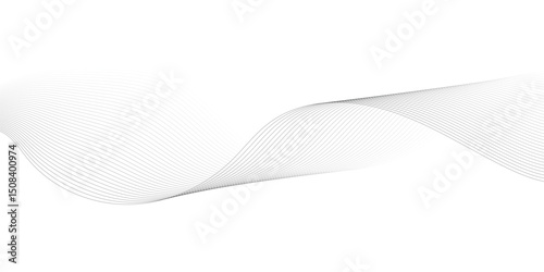 Abstract wave element for design. Digital frequency track equalizer. Stylized line art background. Vector illustration. Wave with lines created using blend tool."