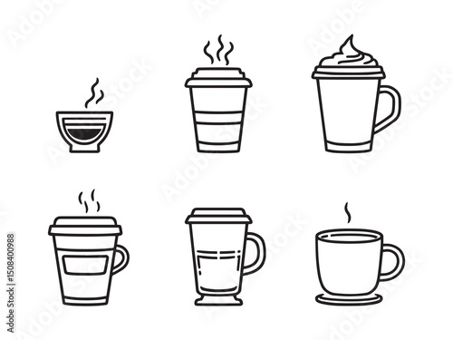 Wallpaper Mural Coffee line art vector Torontodigital.ca