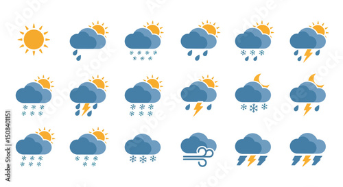 weather colour icon set