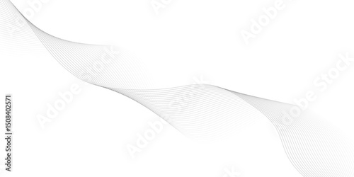 Abstract wave element for design. Digital frequency track equalizer. Stylized line art background. Vector illustration. Wave with lines created using blend tool."
