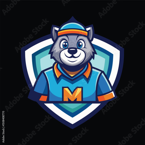 animal mascot logo design with modern illustration concept style for badge, emblem and t shirt printing