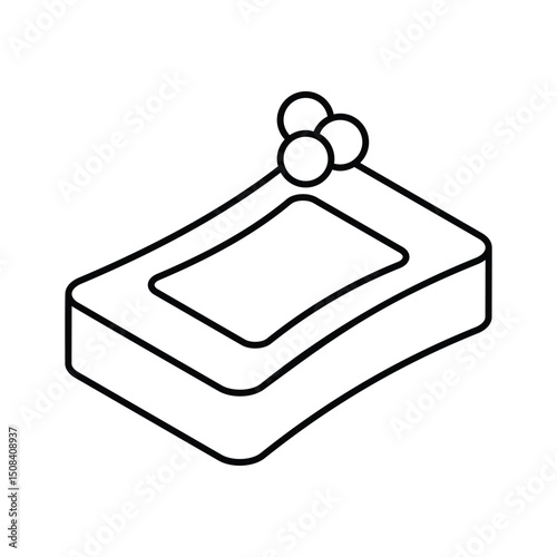 A customizable isometric icon representing a classic soap bar