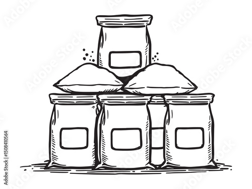 Flour line art vector