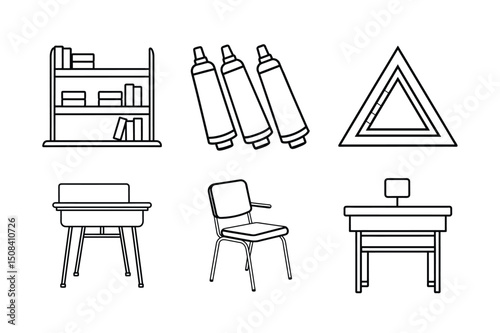 set of educational equipment vector illustration