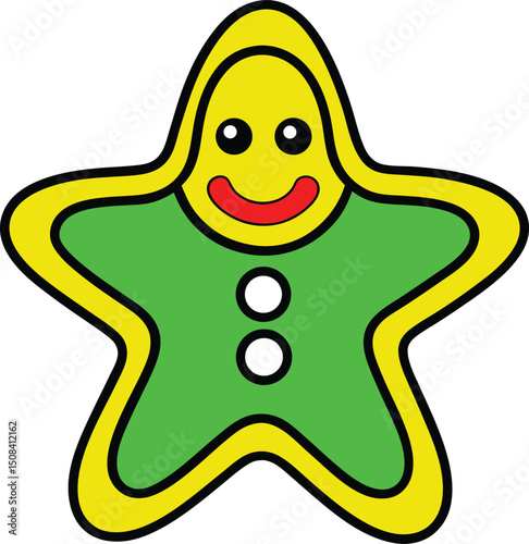 vector outline gingerbread star cookie logo icon w (1).eps