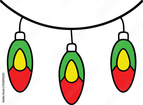 vector outline hanging christmas lights logo icon  (1).eps