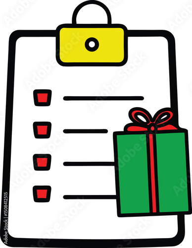 vector outline holiday shopping list logo icon wit (1).eps