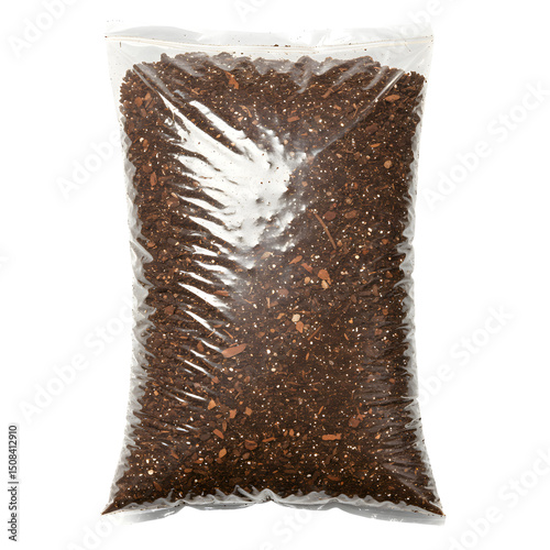 Wallpaper Mural Dark Brown Soil in a Clear Plastic Bag on Transparent Background Torontodigital.ca