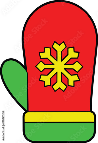vector outline mittens with snowflake logo icon wi (1).eps