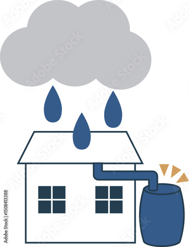 雨水タンクのアイコン素材