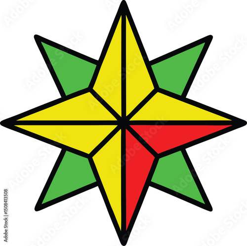 vector outline nativity star logo icon with white .eps