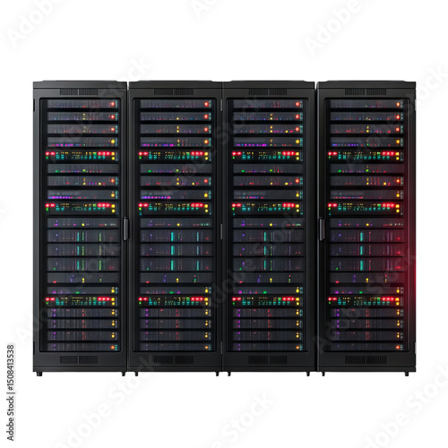 Isolated Server Rack with Transparent Background for Digital Projects