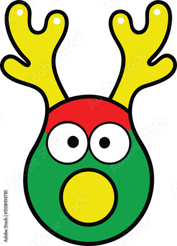 vector outline reindeer antlers logo icon with whi (1).eps
