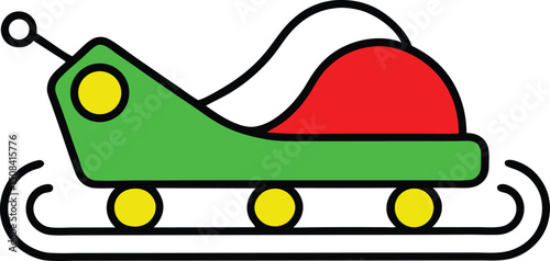 vector outline sleigh tracks in snow logo icon wit.eps